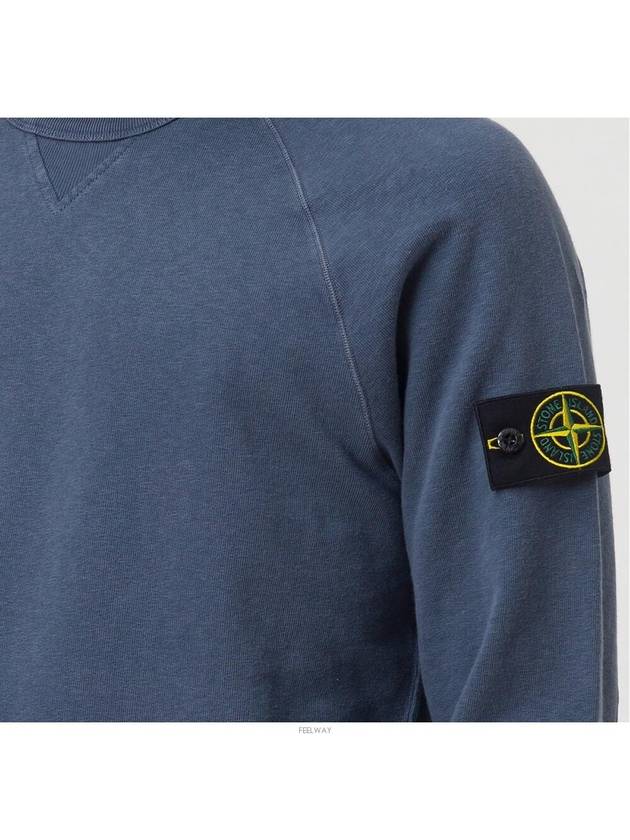 OLD Treatment Wappen Patch Crew Neck Sweatshirt Avio Blue - STONE ISLAND - BALAAN 5