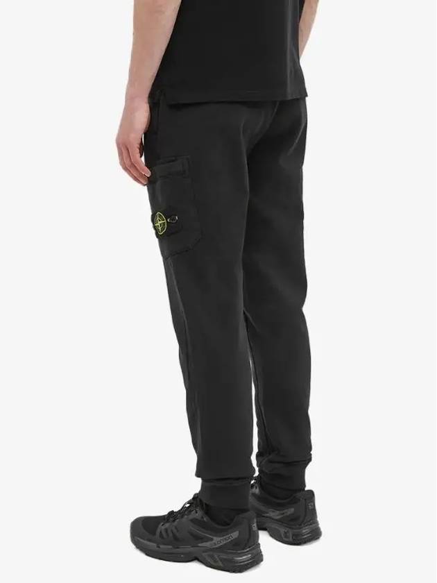 Waffen Patch Cotton Fleece Track Pants Black - STONE ISLAND - BALAAN 4