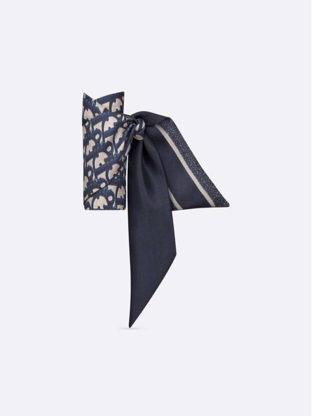 Oblique Mitzah Silk Twill Scarf Navy - DIOR - BALAAN 2