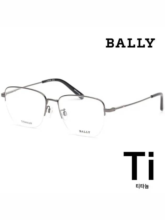 Titanium glasses frame BY5064H 008 square semirimless light metal - BALLY - BALAAN 1