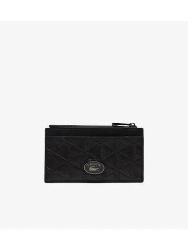 Men s Nomogramme Zipper Card Holder Black - LACOSTE - BALAAN 1