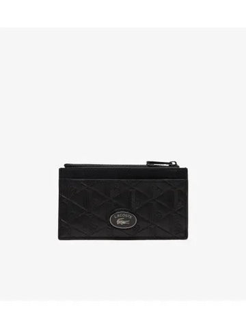 Men s Nomogramme Zipper Card Holder Black - LACOSTE - BALAAN 1