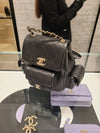 Grained Shiny Calfskin Small Backpack Black - CHANEL - BALAAN 3