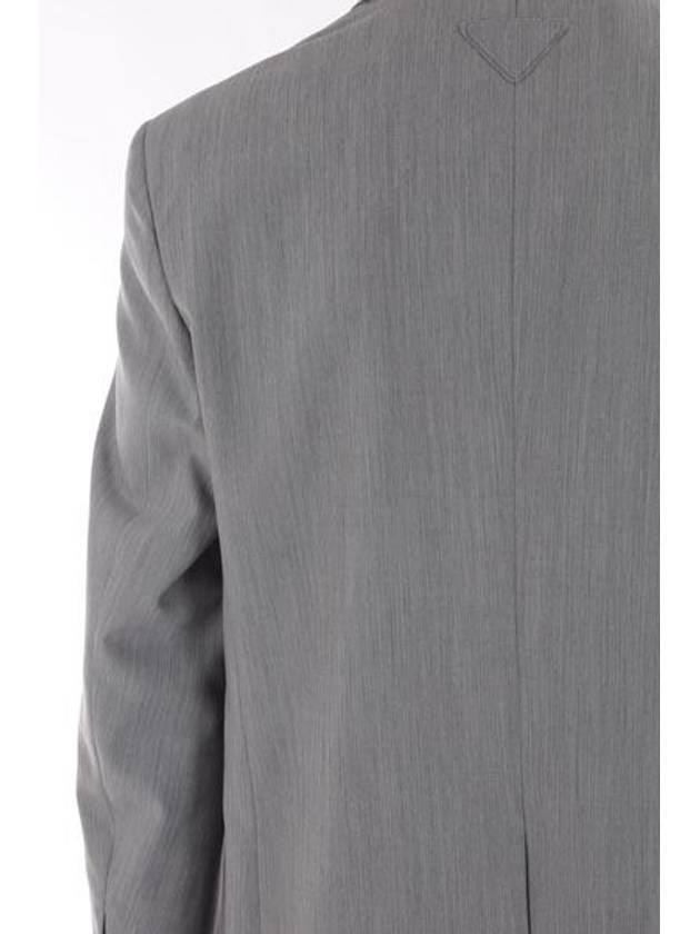 Single Breasted Mohair Wool Jacket Jacket Grey - PRADA - BALAAN 4