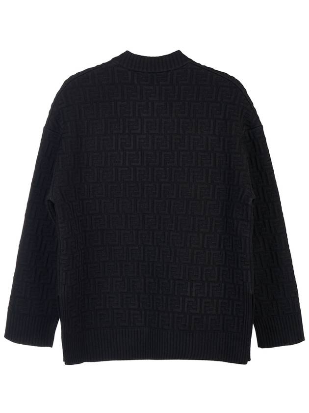 FF logo embossed pullover knit top black - FENDI - BALAAN.