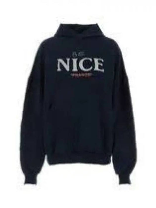 Be Nice Printed Hoodie Navy - BALENCIAGA - BALAAN 2