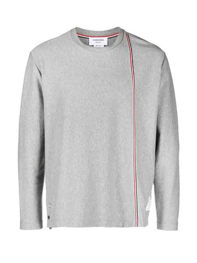 RWB Striped Cotton Long Sleeve T-Shirt Grey - THOM BROWNE - BALAAN 2