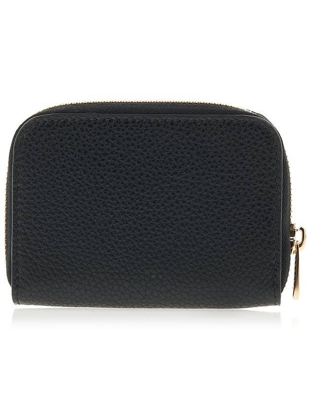 Women's Gancini Logo Zipper Card Wallet Black - SALVATORE FERRAGAMO - BALAAN 4