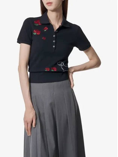 Classic Pique Hector Rose Rib Cuff Polo Skirt Blue - THOM BROWNE - BALAAN 2