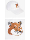 Large Fox Head Embroidered 6P Ball Cap White - MAISON KITSUNE - BALAAN 5