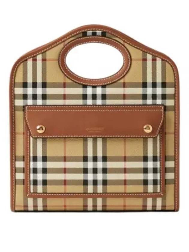 Check Mini Pocket Tote Bag Beige - BURBERRY - BALAAN 2