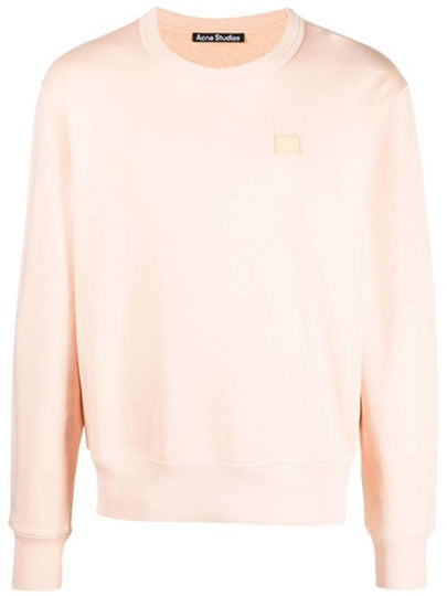 Face Logo Patch Cotton Sweatshirt Powder Pink - ACNE STUDIOS - BALAAN 2