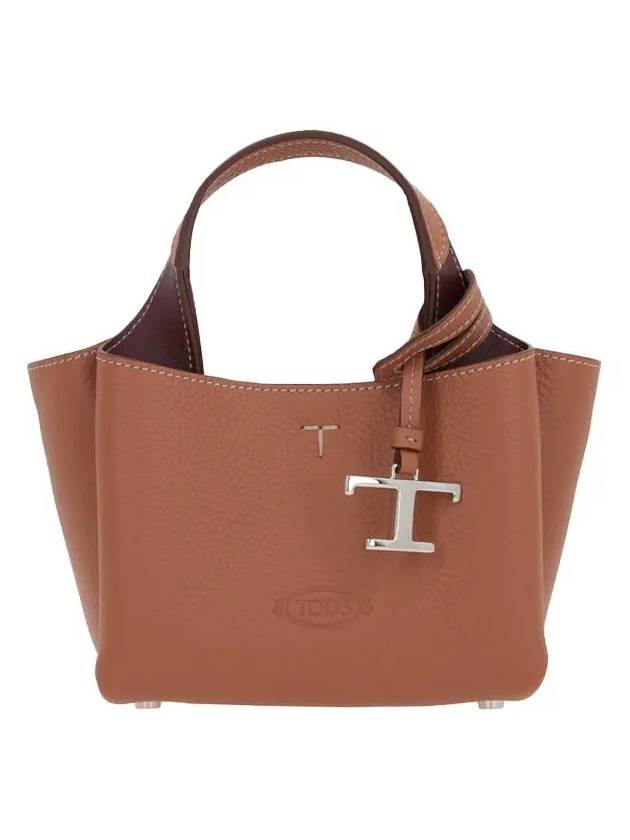 Micro Leather Tote Bag Brown - TOD'S - BALAAN 2