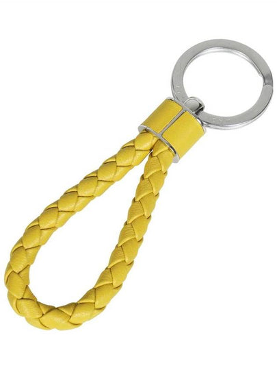 Intrecciato Leather Key Holder Yellow - BOTTEGA VENETA - BALAAN 2