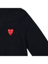 Men's Double Heart Waffen Cardigan P1N076 BLACK - COMME DES GARCONS - BALAAN 4