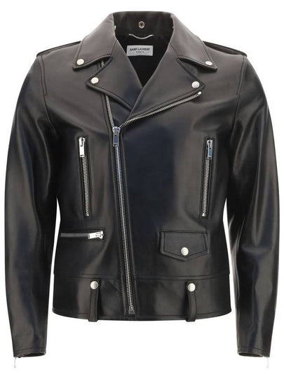 Classic Motorcycle Jacket in Lambskin Black - SAINT LAURENT - BALAAN 2