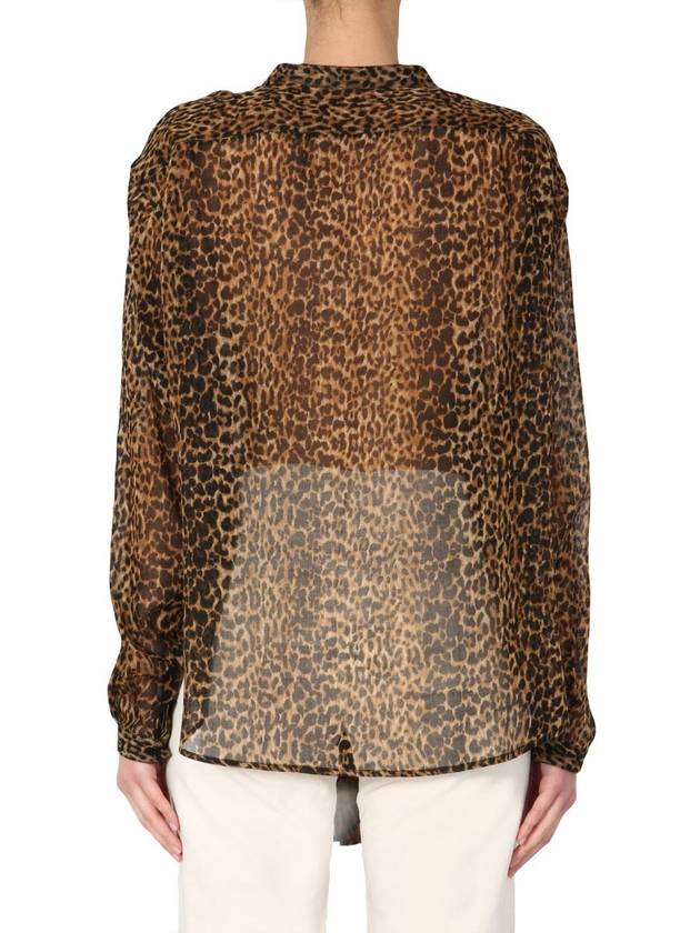 Leopard Blouse 605378 Y653S 9665 - SAINT LAURENT - BALAAN 4