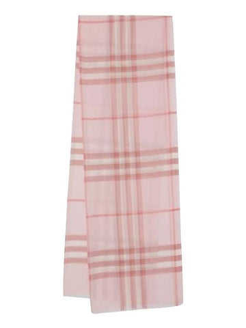 Check Pattern Wool Muffler Pink - BURBERRY - BALAAN 1