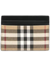 Sandon Check Single Card Wallet Beige - BURBERRY - BALAAN 4