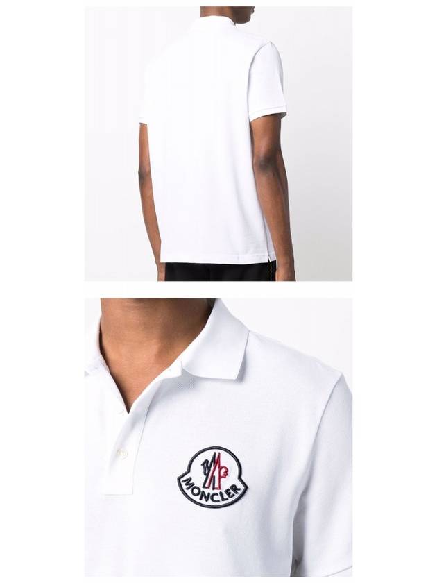 Embroidered Logo Short Sleeve Polo Shirt White - MONCLER - BALAAN 6