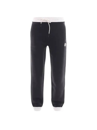 Women's Contrast Trim Drawstring Jogger Track Pants Black - MONCLER - BALAAN 1