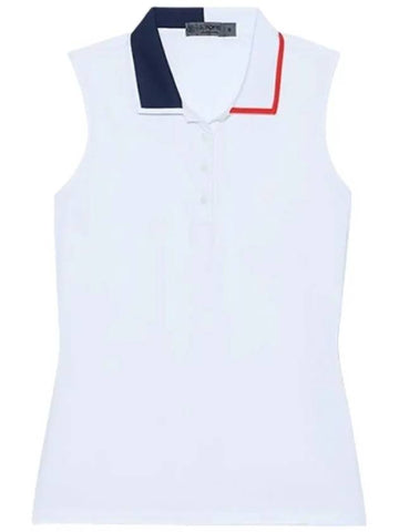 Women Contrast Collar Silky Tech Nylon Sleeveless Polo G4LS23K860C SNO - G/FORE - BALAAN 1