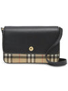 Vintage Check Leather Cross Bag Black - BURBERRY - BALAAN 2