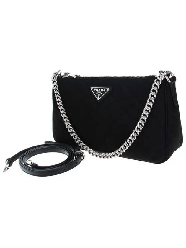 Tessuto Quilted Chain Shoulder Bag Black - PRADA - BALAAN 3