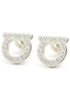 Gancini Crystal Small Earrings Silver - SALVATORE FERRAGAMO - BALAAN 2