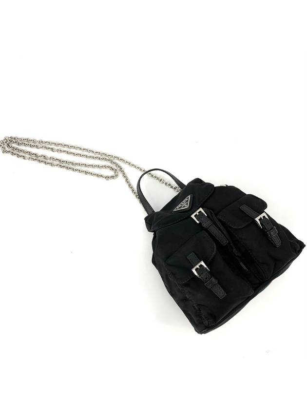 Re Nylon Mini Backpack Chain Cross Bag 1BH029 - PRADA - BALAAN 7