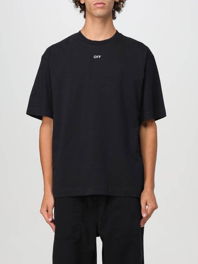 Logo Cotton Jersey Short Sleeve T-Shirt Black - OFF WHITE - BALAAN 2