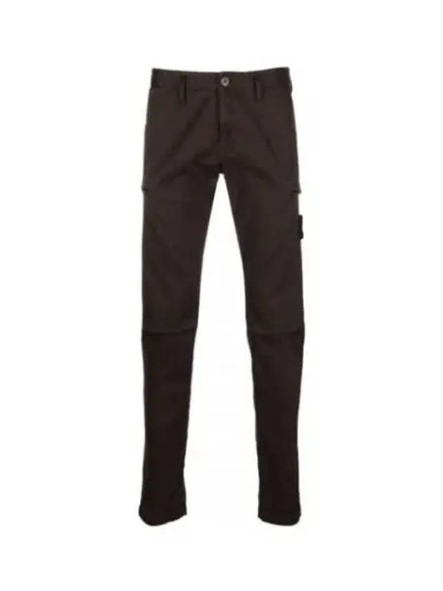 Men's Waffen Patch Straight Pants Dark Brown - STONE ISLAND - BALAAN 2