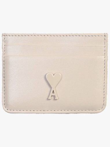 heart logo card wallet cream - AMI - BALAAN 1