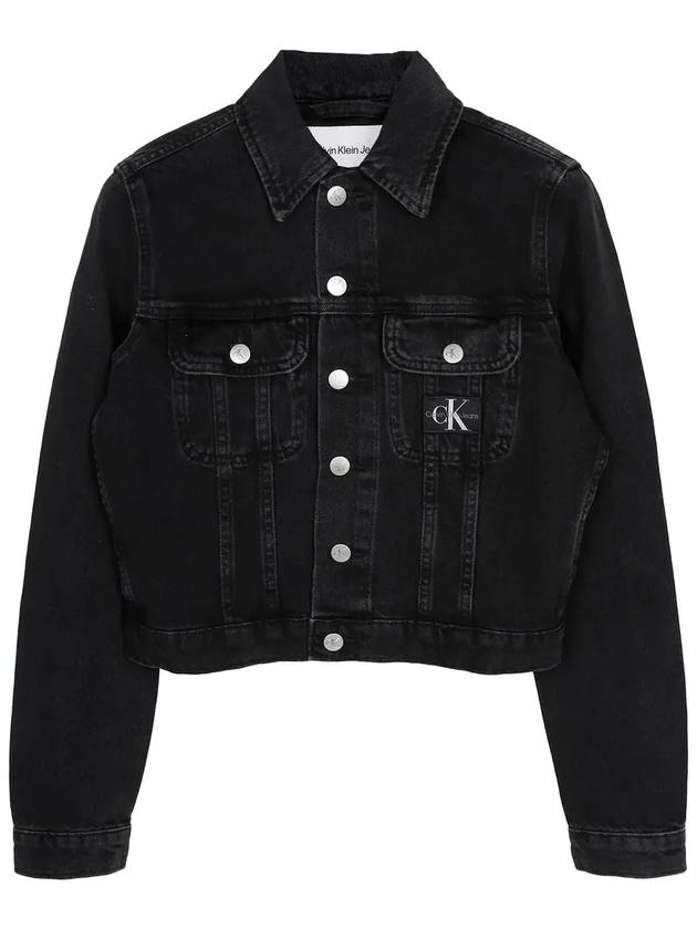 Black monologo 90S crop denim jacket J20J221257 1BY - CALVIN KLEIN - BALAAN 2