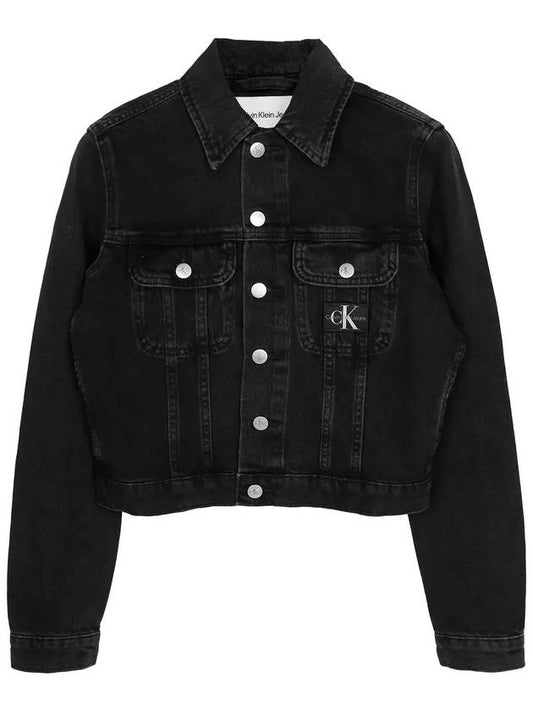 Black monologo 90S crop denim jacket J20J221257 1BY - CALVIN KLEIN - BALAAN 2