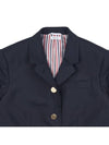 Plain Weave Slim Fit Wool Bland Blazer Jacket Navy - THOM BROWNE - BALAAN 4