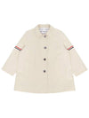 Waterproof Cotton Twill Striped Armband Cropped Car Coat Khaki - THOM BROWNE - BALAAN 2