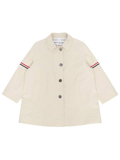 Waterproof Cotton Twill Striped Armband Cropped Car Coat Khaki - THOM BROWNE - BALAAN 2