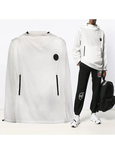 Diag Logo Print Hoodie White - OFF WHITE - BALAAN 2