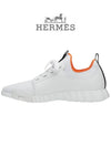 Depart Knit Calfskin Low Sneakers Blanc - HERMES - BALAAN 6