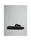 Padded Wave Leather Slide Slippers Black - MARNI - BALAAN 2