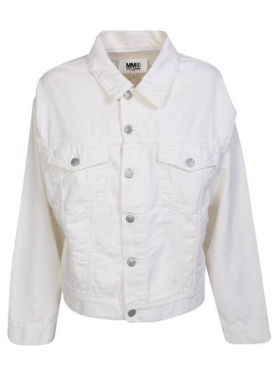 Cut-Out Cotton Denim Jacket White - MAISON MARGIELA - BALAAN 2