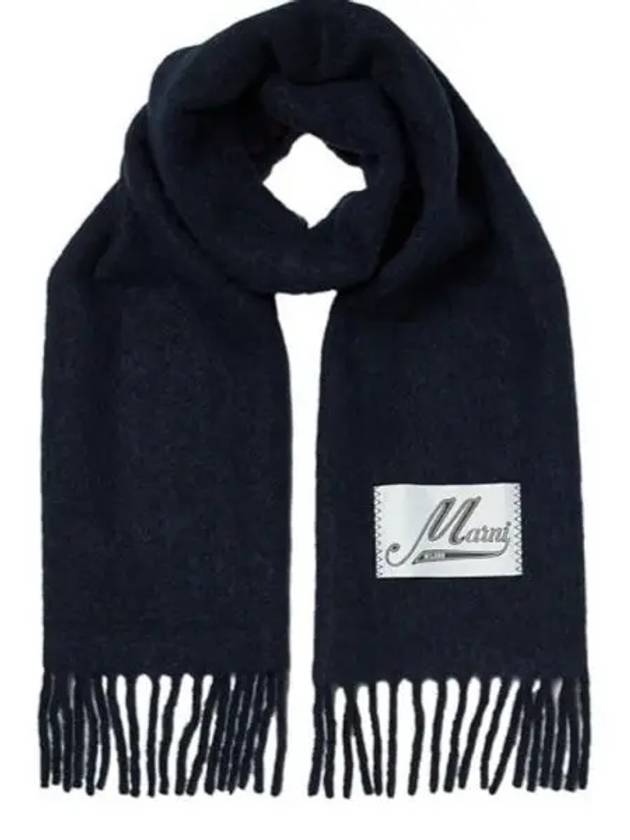 Alpaca Wool Scarf Navy - MARNI - BALAAN 2