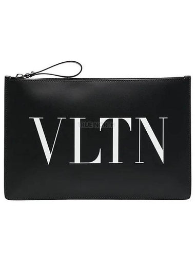 VLTN Logo Clutch Bag Black - VALENTINO - BALAAN 1