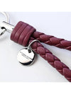 Intrecciato Leather Key Holder Burgundy - BOTTEGA VENETA - BALAAN 3