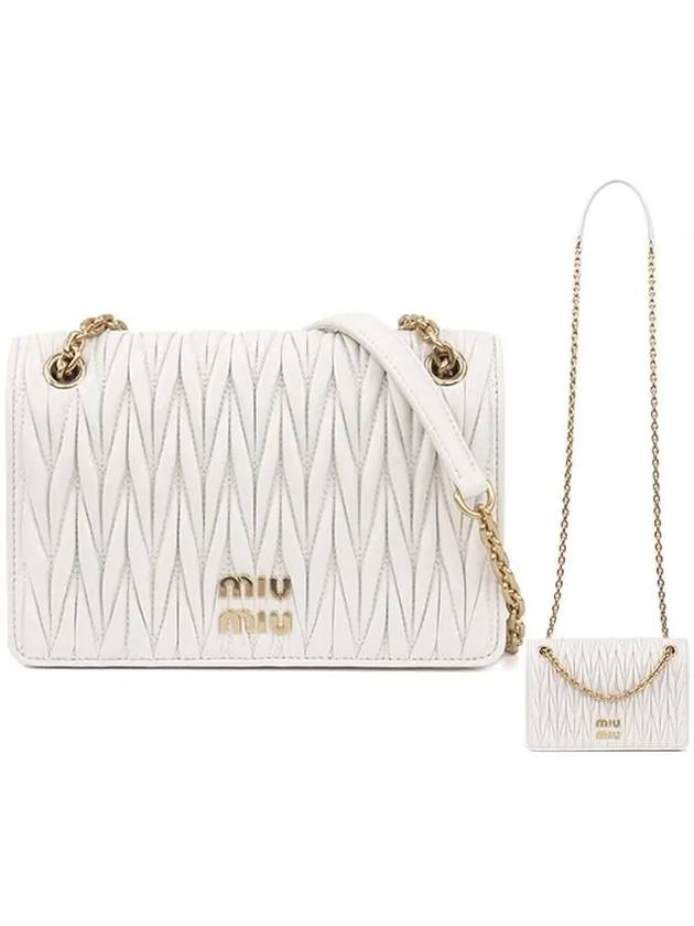 Matelasse Nappa Leather Mini Shoulder Bag White - MIU MIU - BALAAN 2