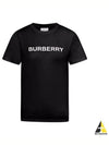 Logo Print Crew Neck Cotton Short Sleeve T-Shirt Black - BURBERRY - BALAAN 2