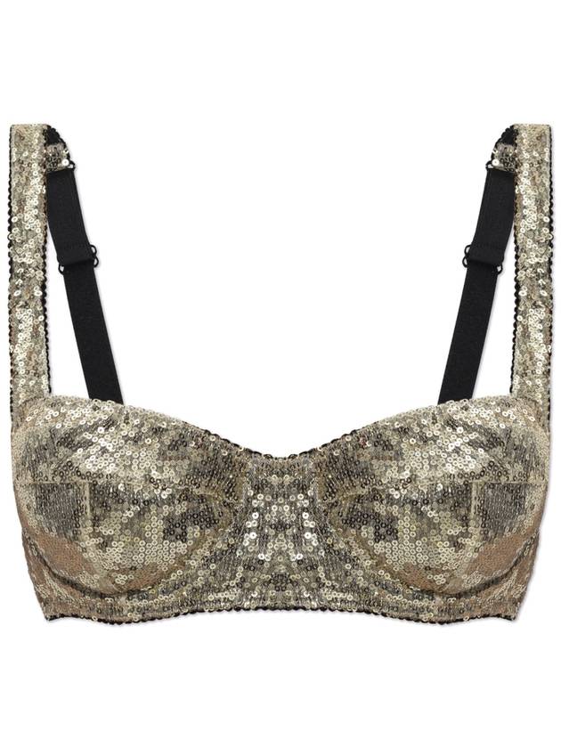 Dolce & Gabbana Sequin Bra, Women's, Gold - DOLCE&GABBANA - BALAAN 1