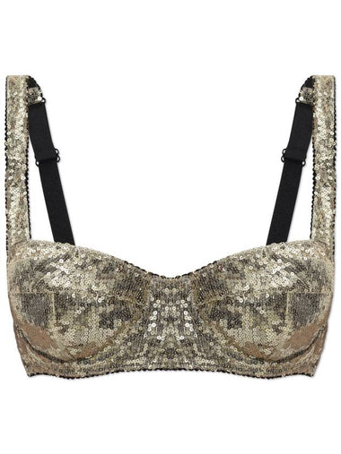 Dolce & Gabbana Sequin Bra, Women's, Gold - DOLCE&GABBANA - BALAAN 1