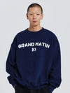 V Heavy Sweat Matin Sweatshirt Navy - DE GRAND MATIN - BALAAN 2